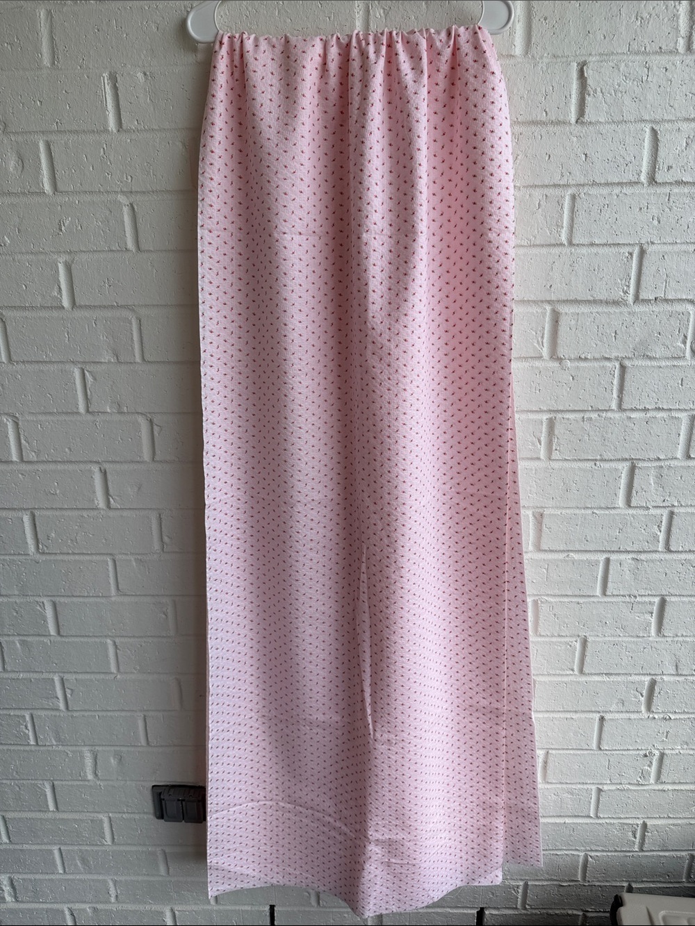 Light Pink Cotton Fabric, Subtle Red & Pink Strawberry Pattern 3 yards, 45” NEW